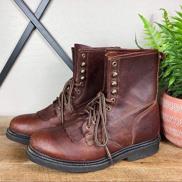 SOLD Rhino Leather Western Style Work Boots - Picture 2 of 16